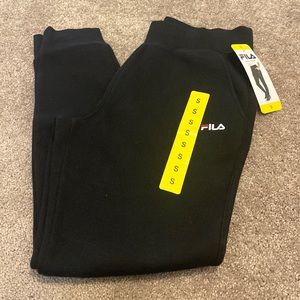 Womens black fleece Fila joggers